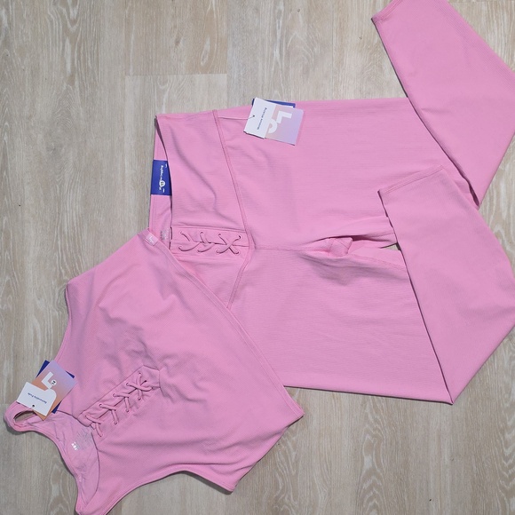 JoyLab Pants - JoyLab Pink Women's High Rise 7/8 Leggings & Longline Bra Set